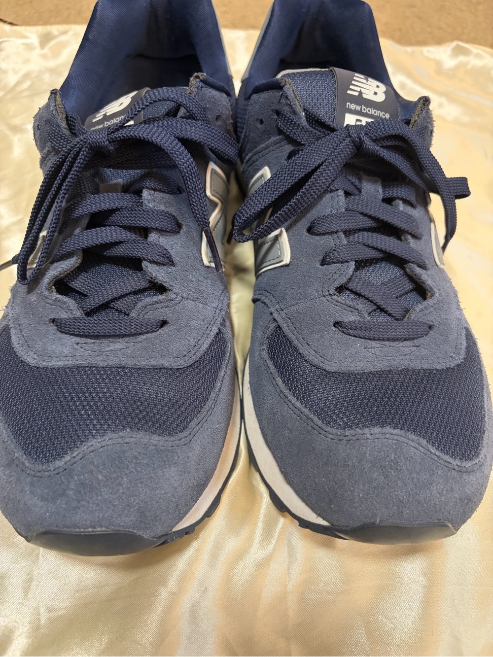 New Balance Men’s Navy Suede & Mesh Sneakers